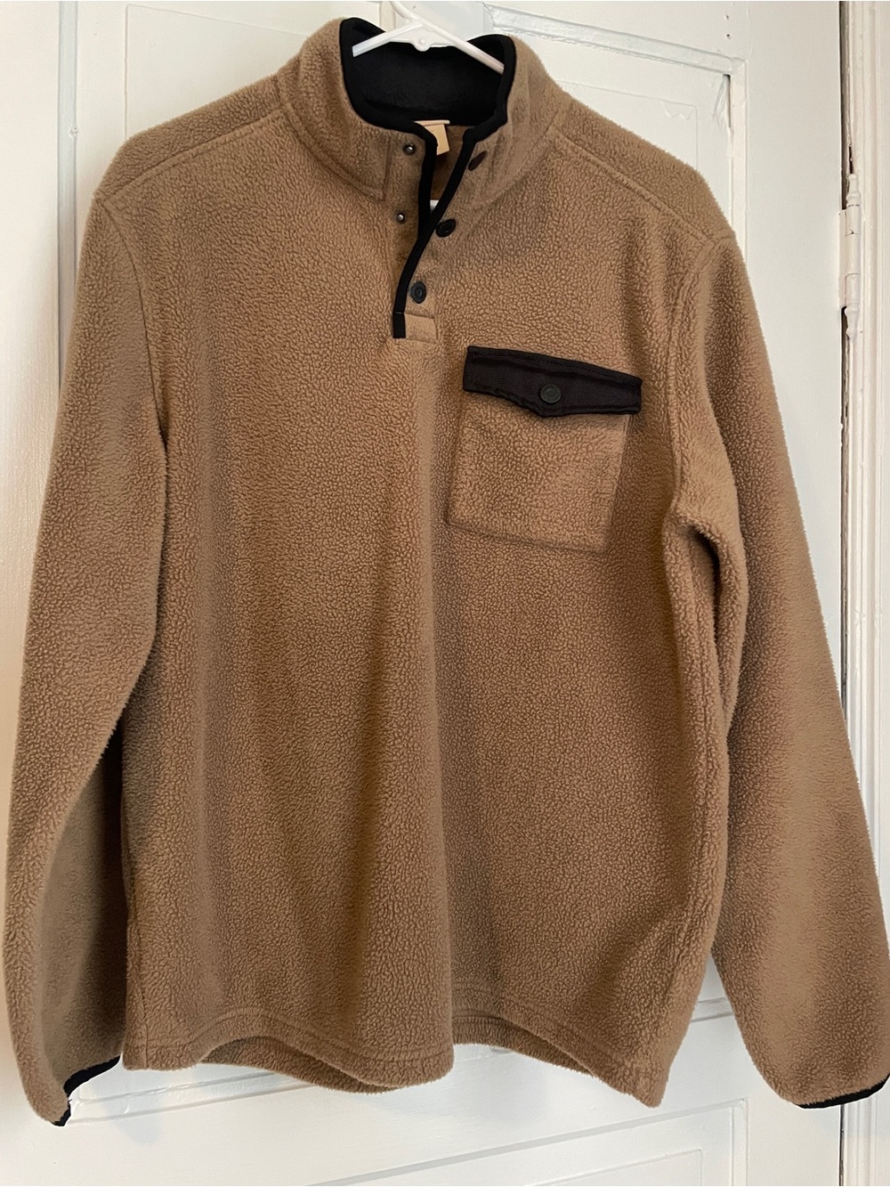 Telluride Cozy Taupe Fleece Pullover with Chest Pocket